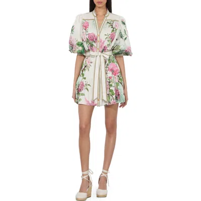 ALICE AND OLIVIA ALICE + OLIVIA CORA VOLUMINOUS TIERED MINI SHIRTDRESS