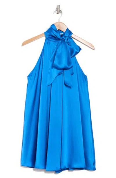 Alice And Olivia Alice + Olivia Corine Halter Tie Neck Trapeze Minidress