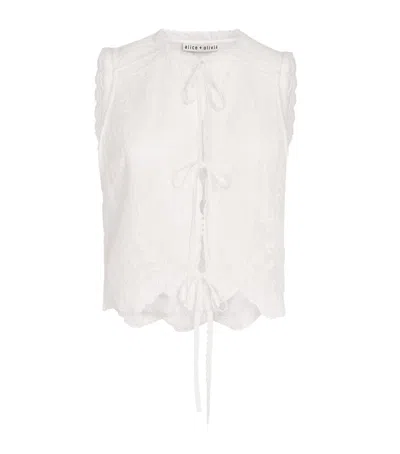 Alice And Olivia Alice+olivia Cotton Embroidered Amal Blouse In Multi
