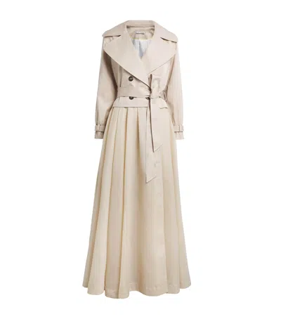 Alice And Olivia Alice+olivia Cotton Nevada Trench Coat In Neutral