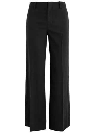 Alice And Olivia Alice + Olivia Dan Straight-leg Lyocell-blend Trousers In Black