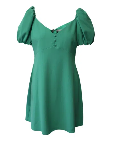 Alice And Olivia Alice + Olivia Dana Puff Sleeve Flare Dress In Green Polyester