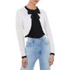 Alice And Olivia Wool Shrug Bow Cardigan In White