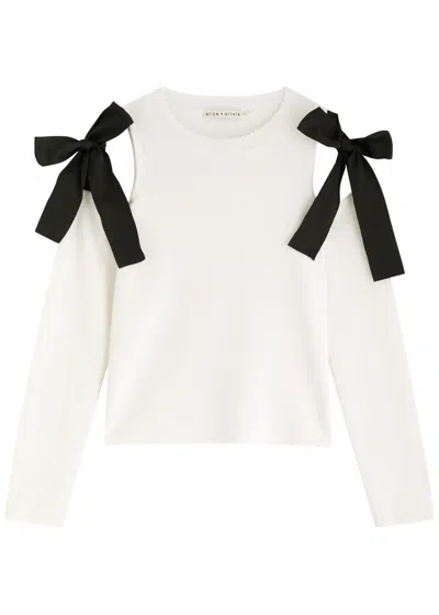 ALICE AND OLIVIA ALICE + OLIVIA DARA BOW-EMBELLISHED WOOL-BLEND JUMPER