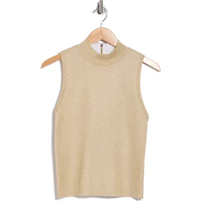 Alice And Olivia Alice + Olivia Darcey Metallic Wool Blend Sweater Tank In Neutral