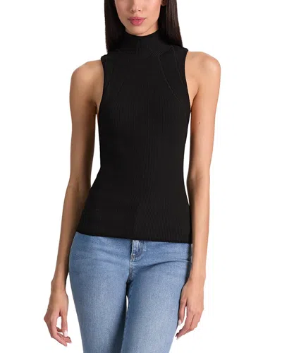 Alice And Olivia Alice + Olivia Darcey Novelty Ribbed Wool-blend Tank In Black