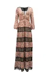 Alice And Olivia Alice + Olivia Darren Lace-paneled Printed Maxi Dress In Multicolor Polyester In Multi