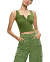 Alice And Olivia Daryn Button Through Cropped Tank