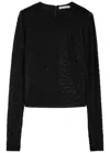 Alice And Olivia Alice + Olivia Delaina Embellished Tulle Top In Black