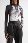 Alice And Olivia Delaina Long Sleeve Turtleneck Top In Renaissance Fresco
