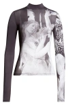 Alice And Olivia Delaina Long Sleeve Turtleneck Top In Renaissance Fresco
