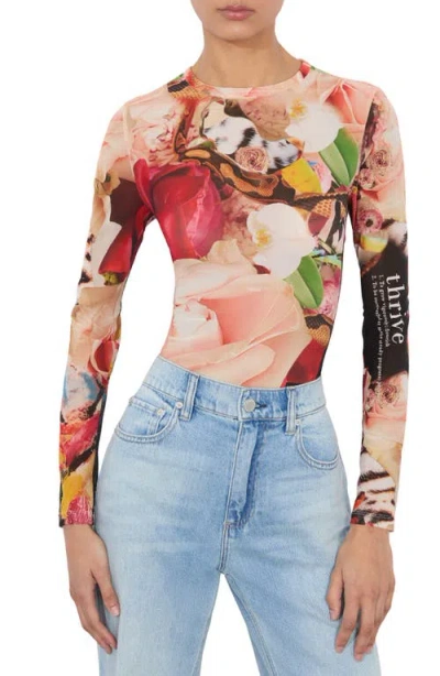 ALICE AND OLIVIA ALICE + OLIVIA DELAINA LONG SLEEVE MESH TOP