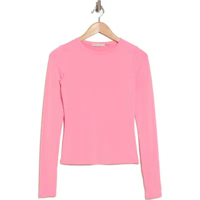 Alice And Olivia Alice + Olivia Delaina Long Sleeve Silk T-shirt In Primrose