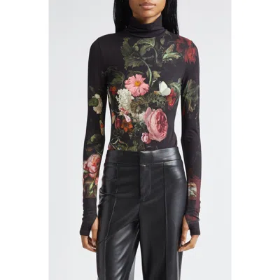 ALICE AND OLIVIA ALICE + OLIVIA DELAINA PRINT TURTLENECK TOP
