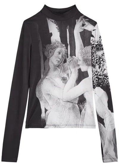 ALICE AND OLIVIA ALICE + OLIVIA DELAINA PRINTED JERSEY TOP