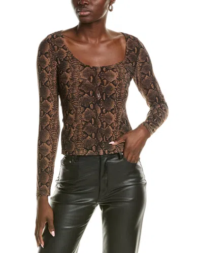 Alice And Olivia Alice + Olivia Delaina Scoop Top In Brown