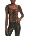 Alice And Olivia Alice + Olivia Delaina Scoop Top In Brown