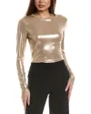 Alice And Olivia Alice + Olivia Delaina Metallic Crop Top In Metallic