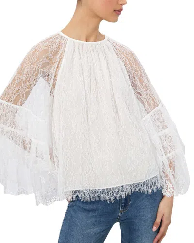 ALICE AND OLIVIA ALICE + OLIVIA DELIA RUFFLE ANGEL SLEEVE TUNIC TOP