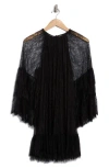 Alice And Olivia Alice + Olivia Delia Ruffle Long Sleeve Dress In Black