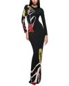 Alice And Olivia Tom Wesselmann Open-back Printed Jersey Maxi Dress