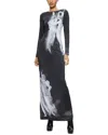 Alice And Olivia Delora Long Sleeve Maxi Dress In Multi