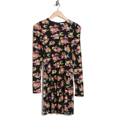 Alice And Olivia Alice + Olivia Delora Floral Long Sleeve Dress In Multi
