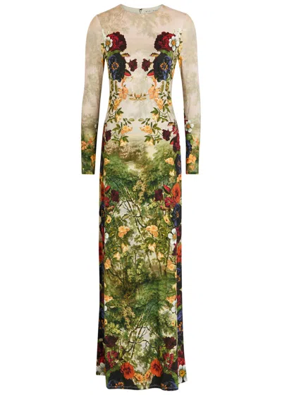 Alice And Olivia Alice + Olivia Delora Floral-print Jersey Maxi Dress In Multi
