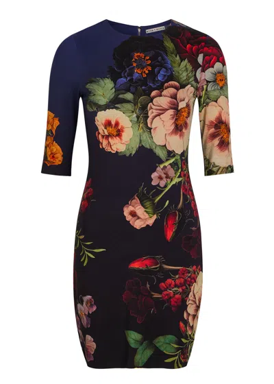 Alice And Olivia Alice + Olivia Delora Floral-print Jersey Mini Dress In Multi
