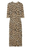 Alice And Olivia Delora Fitted Leopard Mock-neck Dress In Leopard