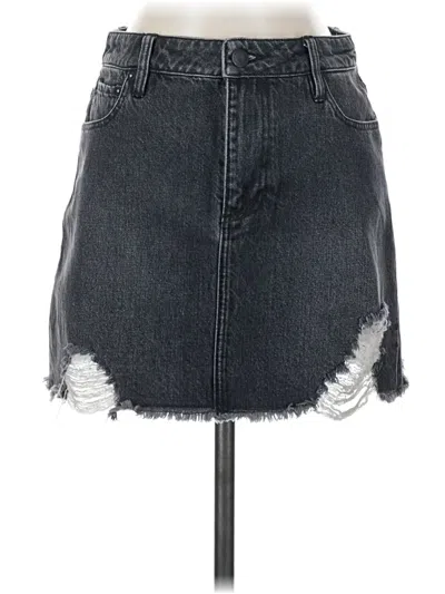 Pre-owned Alice And Olivia Alice + Olivia Denim Skirt In Black