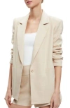 Alice And Olivia Breann Faux Leather Blazer In Natural