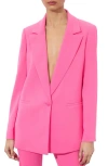 Alice And Olivia Denny Notch-collar Boyfriend Blazer In Wild Pink