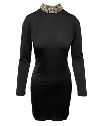 Alice And Olivia Alice + Olivia Diamond Open Back Dress In Black Polyester