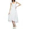 Alice And Olivia Diana High-low Midi Dress In Off White