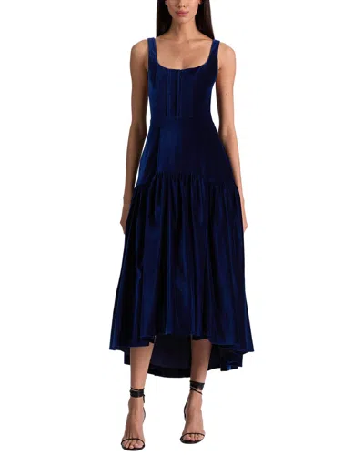 Alice And Olivia Kids' Alice + Olivia Diana Structured Midi Dress In Blue