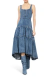 Alice And Olivia Diana Structured Denim Midi Dress