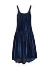 Alice And Olivia Alice + Olivia Diana Structured Velvet Midi Dress In Blue