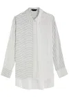 Alice And Olivia Alice + Olivia Dimitra Striped Satin Shirt
