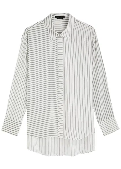 Alice And Olivia Alice + Olivia Dimitra Striped Satin Shirt