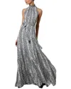 Alice And Olivia Dita Smocked Neck Godet Maxi Dress