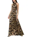 Alice And Olivia Satin Dita Maxi Dress In Black