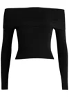 Alice And Olivia Dolan Foldover Long-sleeve Pullover In Black