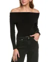 Alice And Olivia Dolan Foldover Long-sleeve Pullover In Black