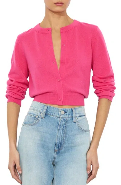 ALICE AND OLIVIA ALICE + OLIVIA DOLLIE CROP CASHMERE BLEND CARDIGAN