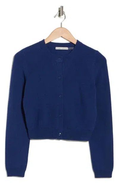 Alice And Olivia Alice + Olivia Dollie Crop Cashmere Blend Cardigan In Blue