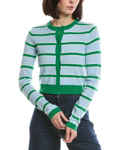 Alice And Olivia Alice + Olivia Dollie Striped Cashmere Cardigan In Green