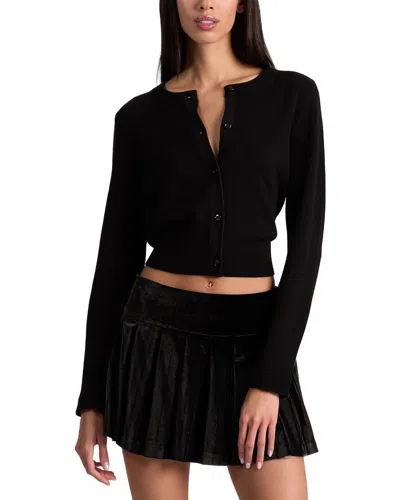 Alice And Olivia Alice + Olivia Dollie Wool-blend Cardigan In Black