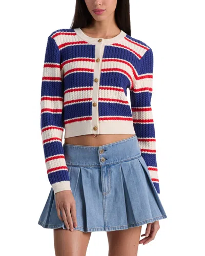 Alice And Olivia Alice + Olivia Dollie Wool-blend Cardigan In Blue