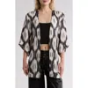 Alice And Olivia Domino Printed Satin-jacquard Kimono In Classic Ikat